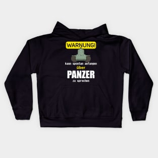 Warnung! Kann spontan anfangen über Panzer zu sprechen KV-2 Kids Hoodie